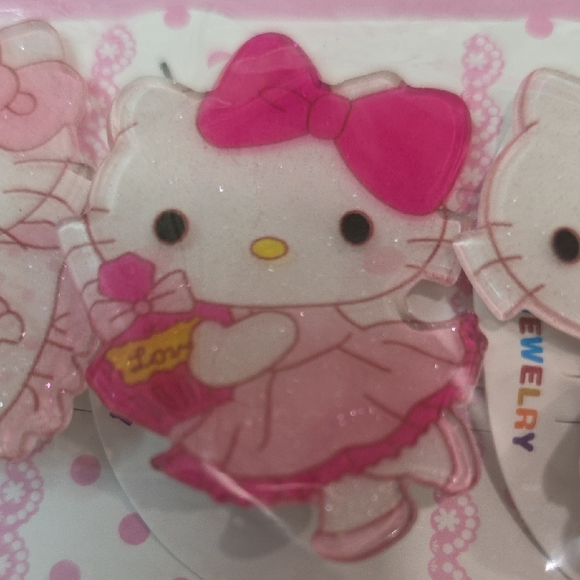 10 Hello Kitty Pink Hair Clips - Picture 5 of 9